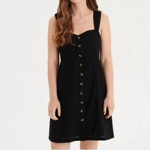 American Eagle Button Front‎ linen blend Mini Dress Medium NWT